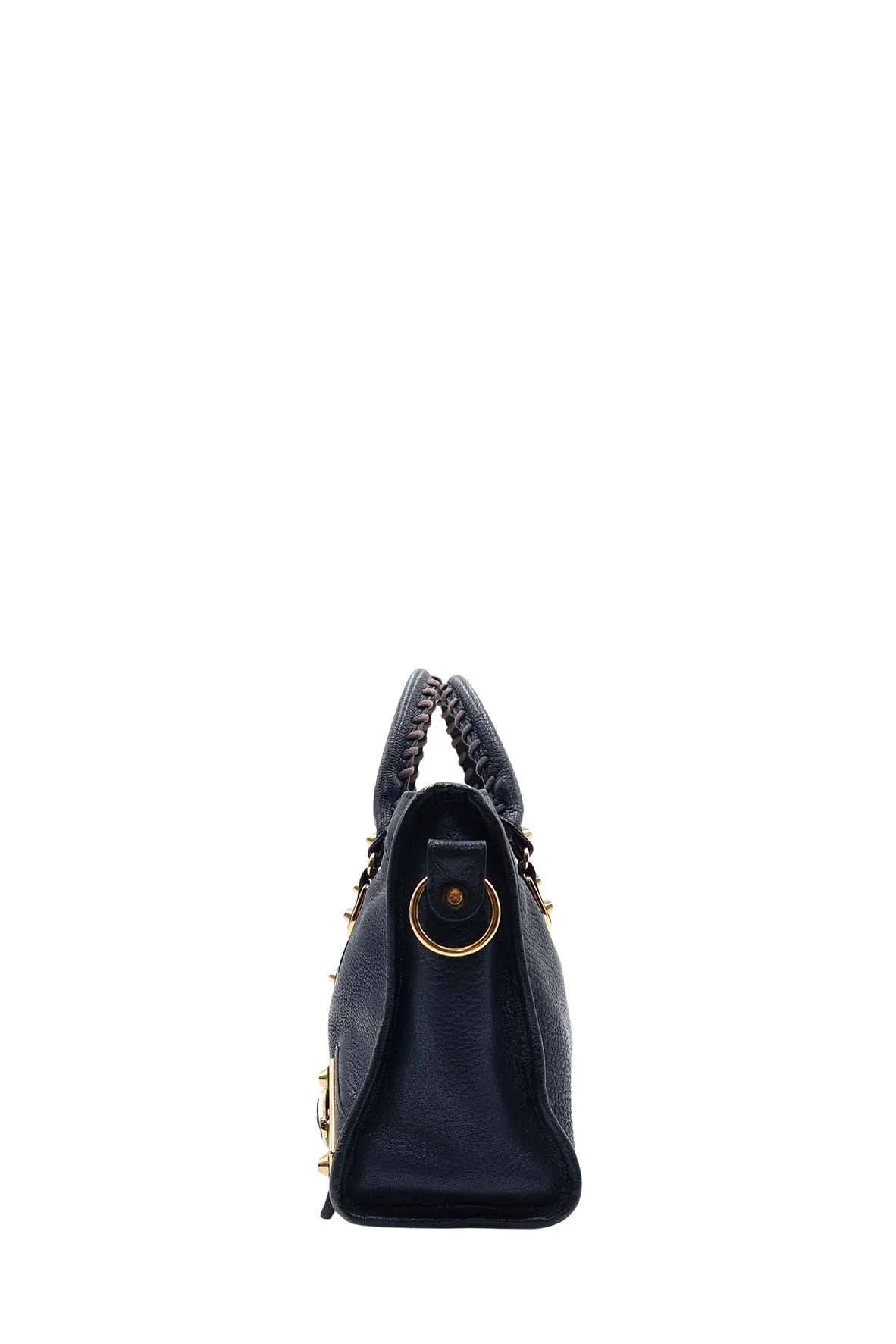 Classic City S Metallic Edge with Gold Hardware Navy