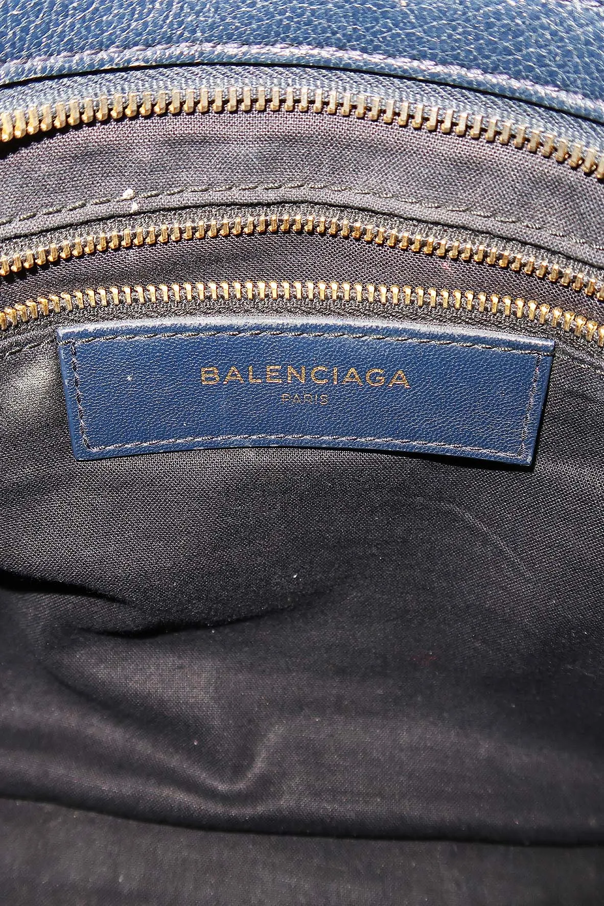 Classic City S Metallic Edge with Gold Hardware Navy