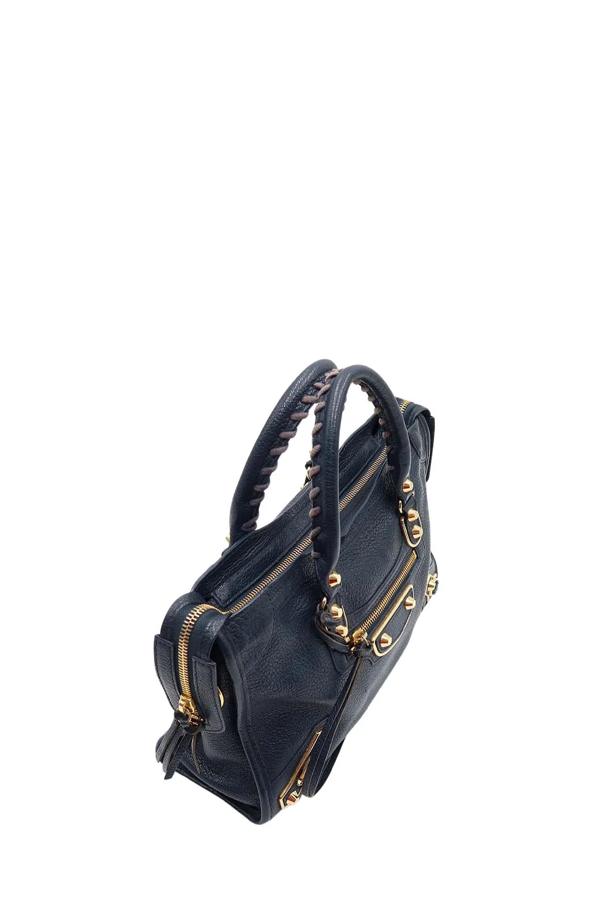 Classic City S Metallic Edge with Gold Hardware Navy