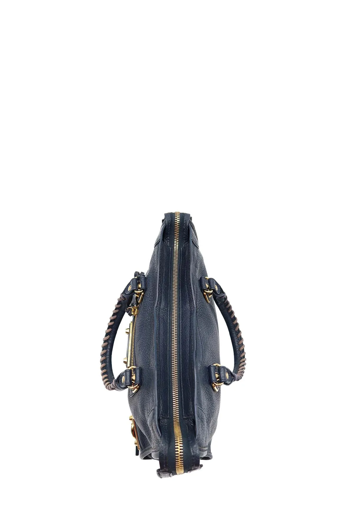 Classic City S Metallic Edge with Gold Hardware Navy