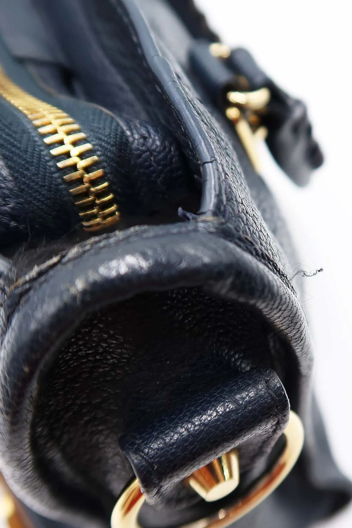 Classic City S Metallic Edge with Gold Hardware Navy