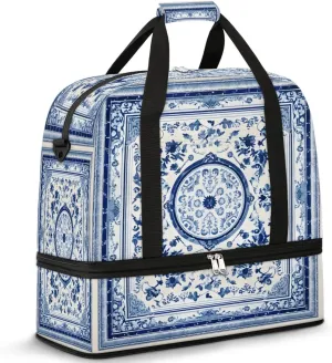 Classic Ornamental Travel Duffel Bag, Travel Essentials, Gym Bag for Women, Weekender Overnight Bag With Shoes Compartment, Carry On Bags for Airplanes