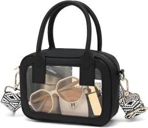 Clear Crossbody Bag Stadium Approved, Top Handle Clear Stadium Purse for Women Clear Bag for Stadium Events, Concerts