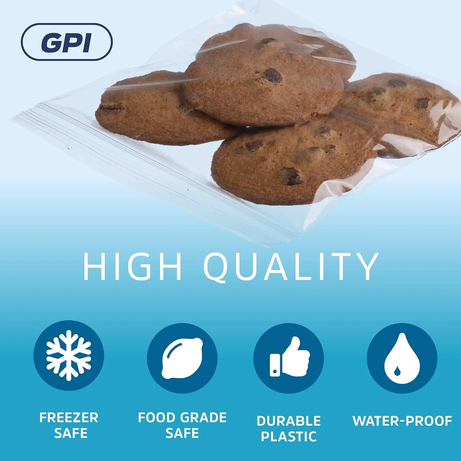 Clear Plastic Zip Sandwich Bags- Bulk GPI Case of 1000 6" X 6" 2 Mil Thick, Strong & Durable Reclosable Poly Baggies with Resealable Zip Top Lock for Travel, Storage, Packaging & Shipping.
