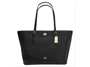 COACH CROSSGRAIN LEATHER TURNLOCK TOTE BAG