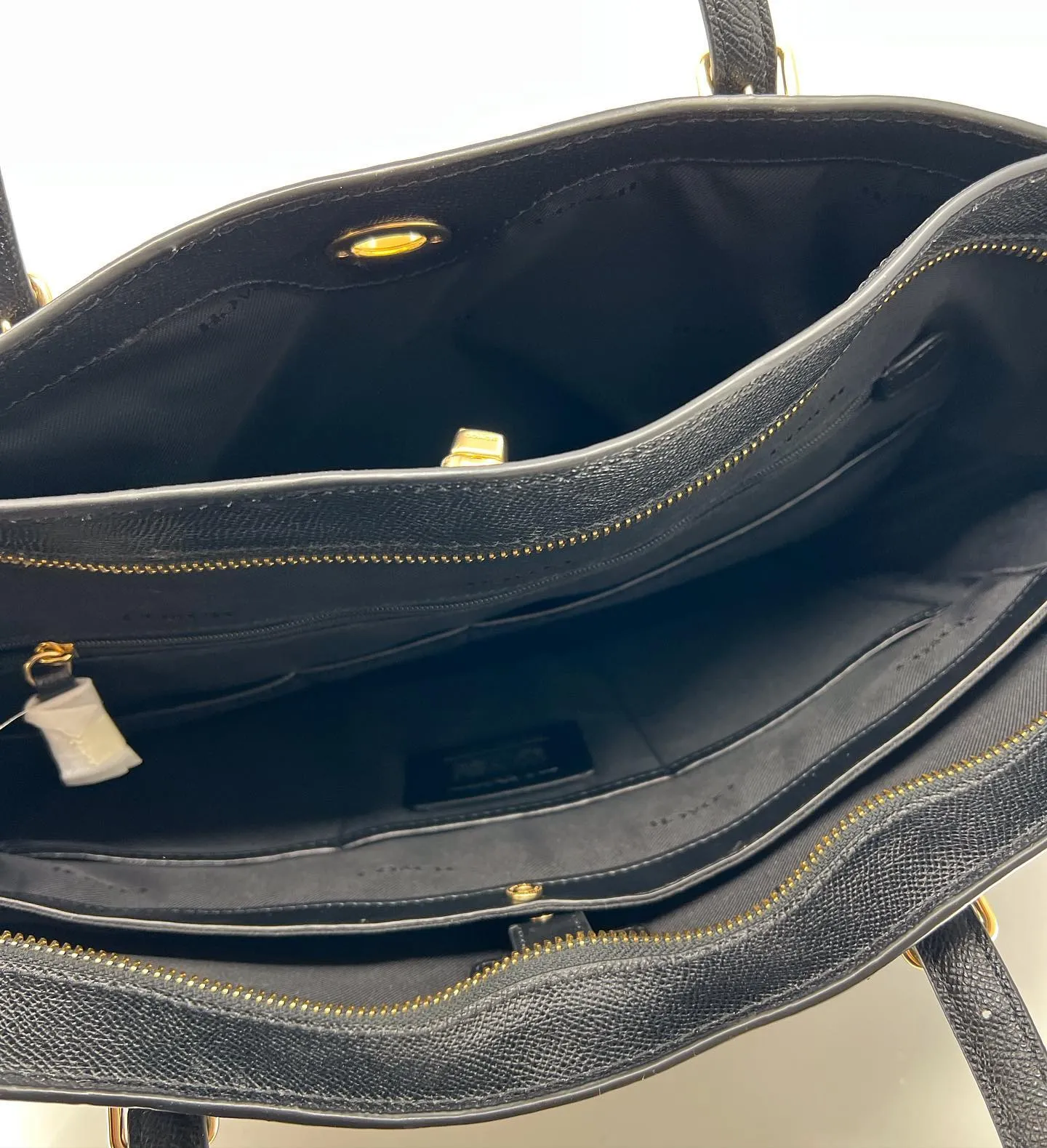 COACH CROSSGRAIN LEATHER TURNLOCK TOTE BAG