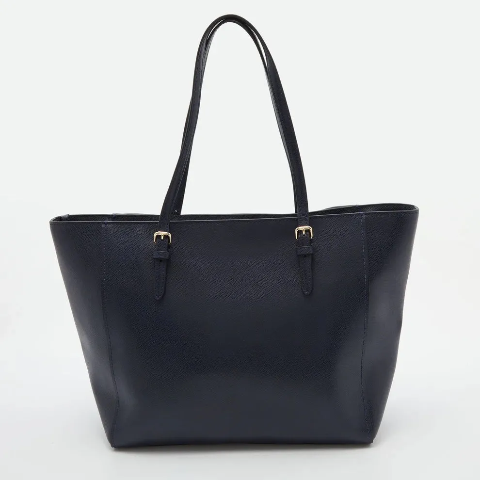 COACH CROSSGRAIN LEATHER TURNLOCK TOTE BAG