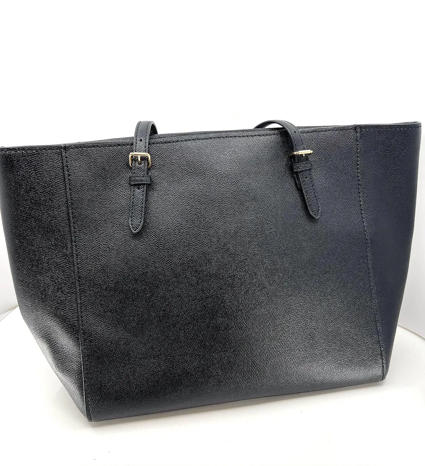 COACH CROSSGRAIN LEATHER TURNLOCK TOTE BAG