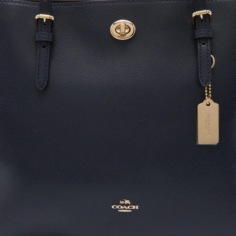 COACH CROSSGRAIN LEATHER TURNLOCK TOTE BAG