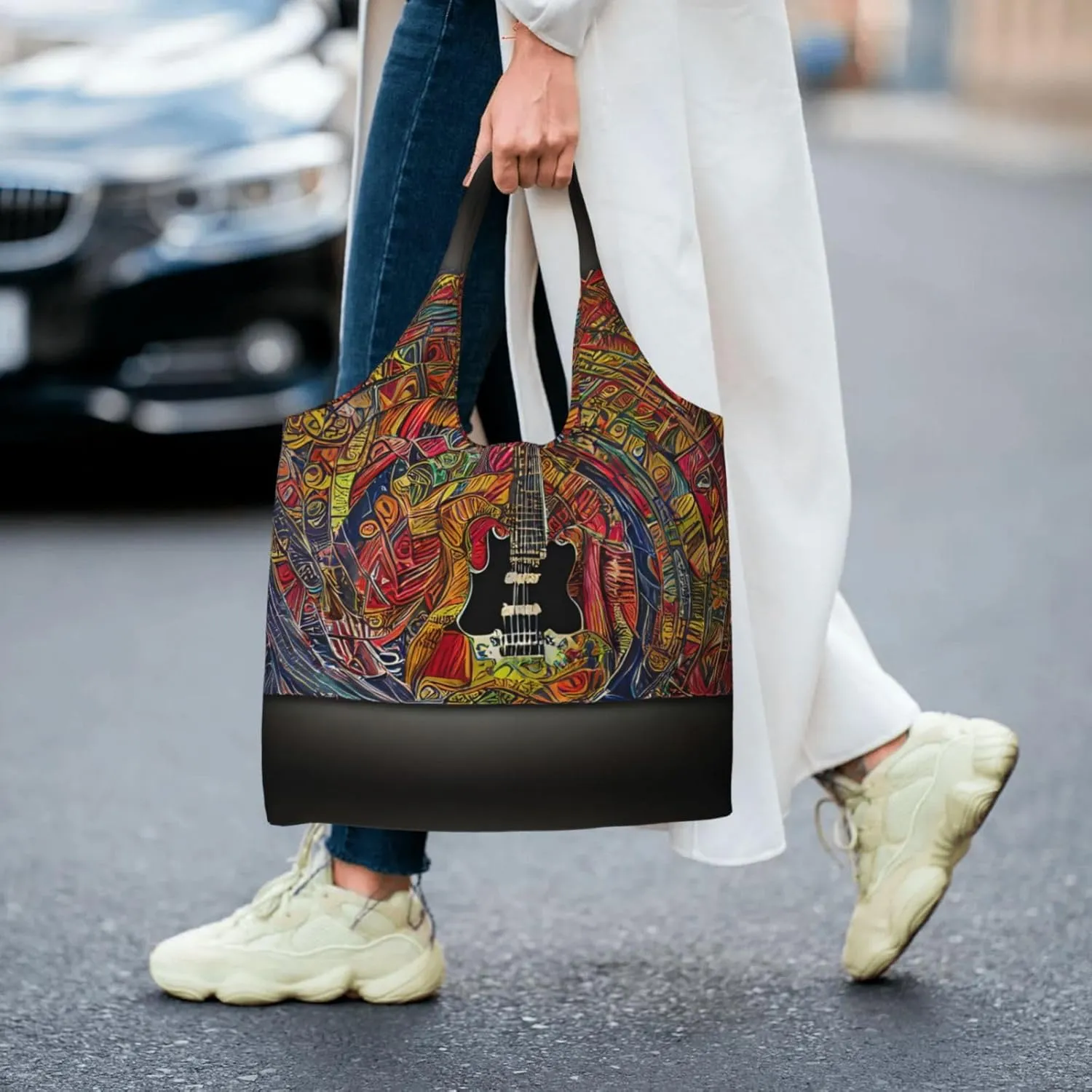 Coral And Teal Arrows Canvas Bag Bag Handbag Eco-Friendly Reusable Groceryshopping Bags For Women Girls