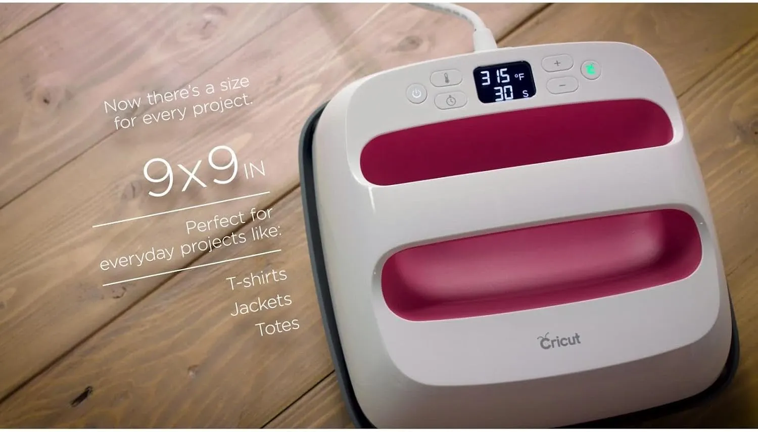 Cricut EasyPress 2 Heat Press Machine (12 in x 10 in), Ideal for T-Shirts, Tote Bags, Pillows, Aprons & More, Precise Temperature Control, Features Insulated Safety Base & Auto-Off, Raspberry
