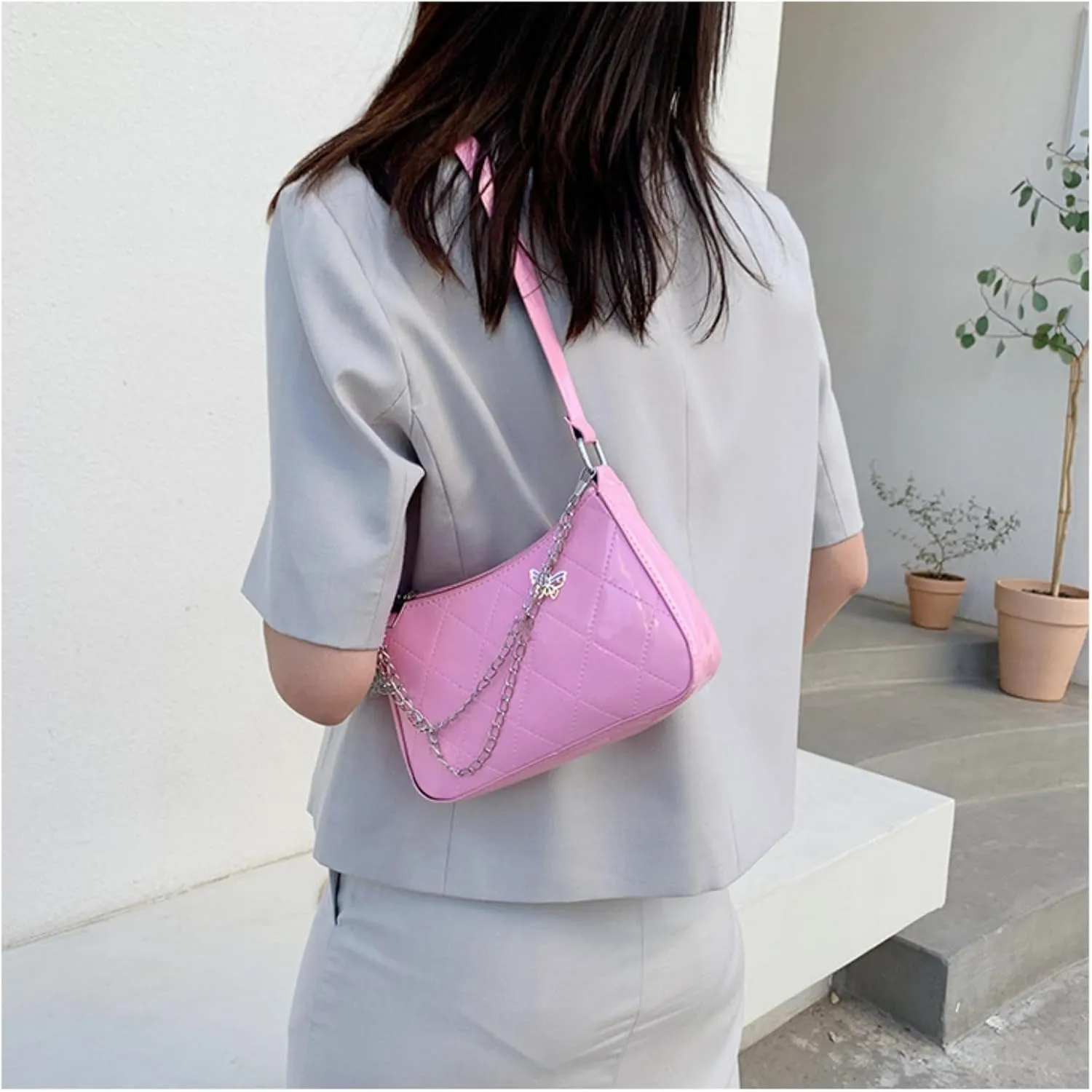 Crossbody Bags for Women Butterfly Decoration Small Crossbody Purse Trendy Leather with Adjustable Shoulder Strap
