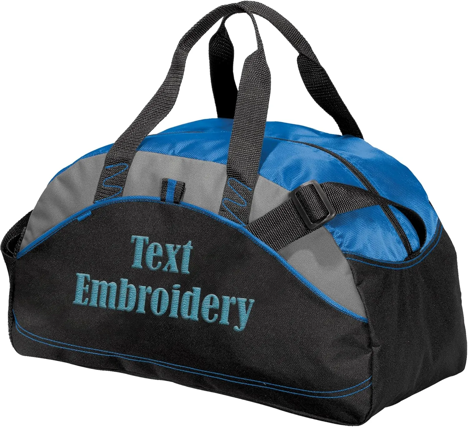 Custom Sport Duffel Bag Add Your Embroidered Text Medium Contrast Sport Gym Travel Water Resistant Duffel Bag Royal
