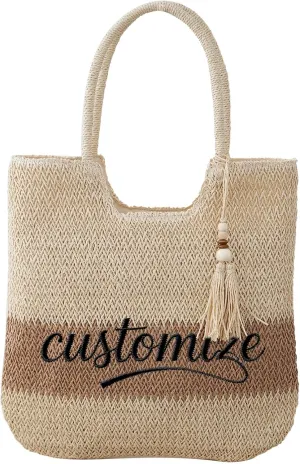 Custom Tote Bag for Women – Personalized Embroidered Beach Bag with Name – Ideal for Birthdays, Travel, or Everyday Use