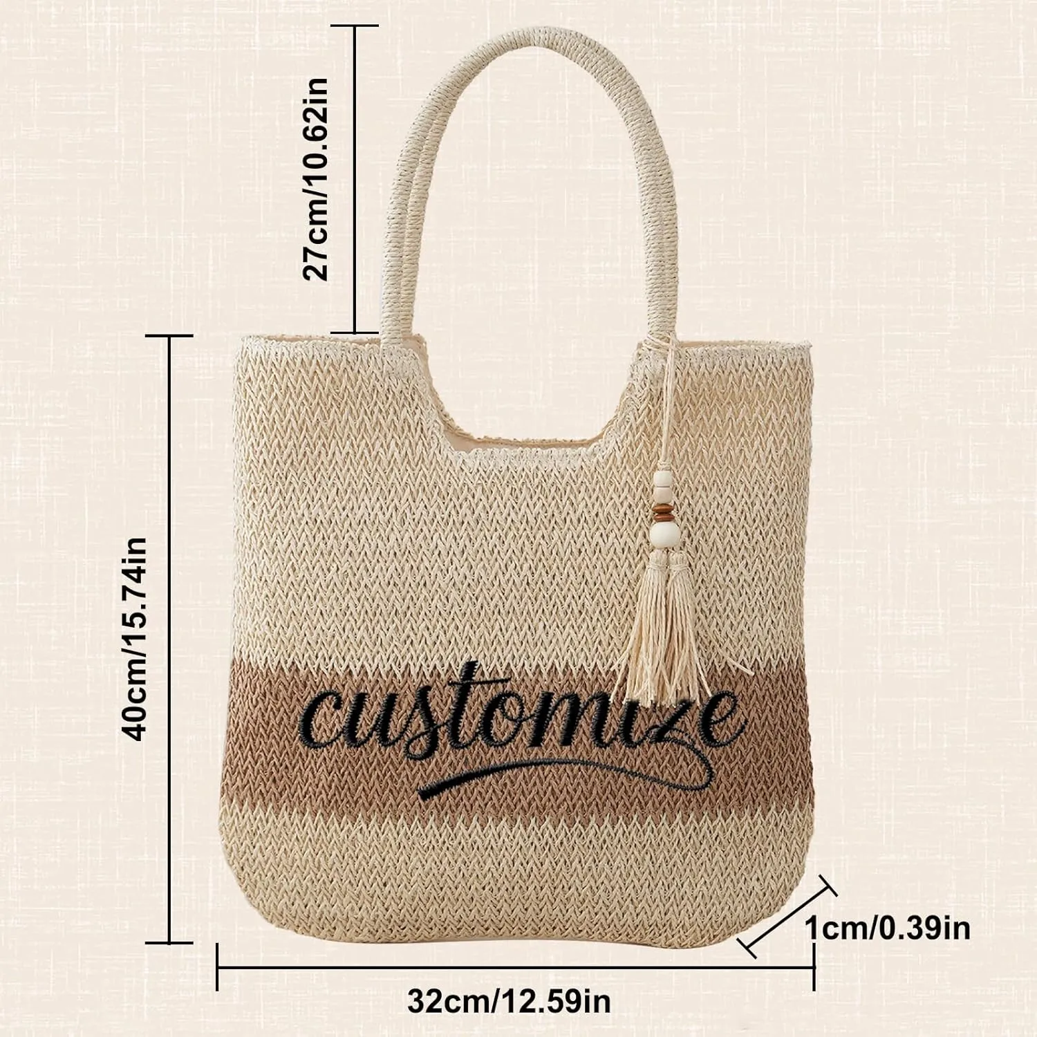 Custom Tote Bag for Women – Personalized Embroidered Beach Bag with Name – Ideal for Birthdays, Travel, or Everyday Use