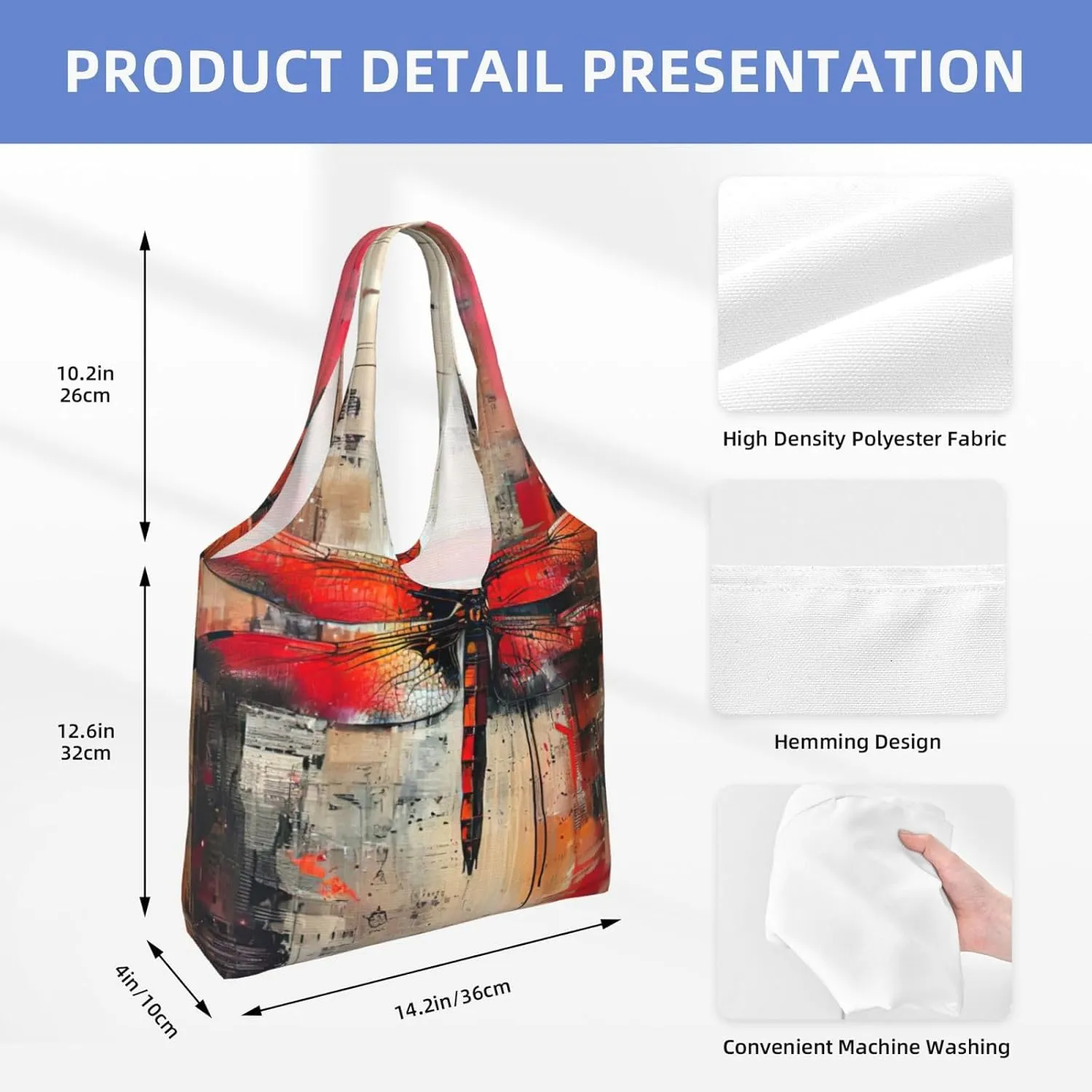Deer Canvas Bag Bag Handbag Eco-Friendly Reusable Groceryshopping Bags For Women Girls