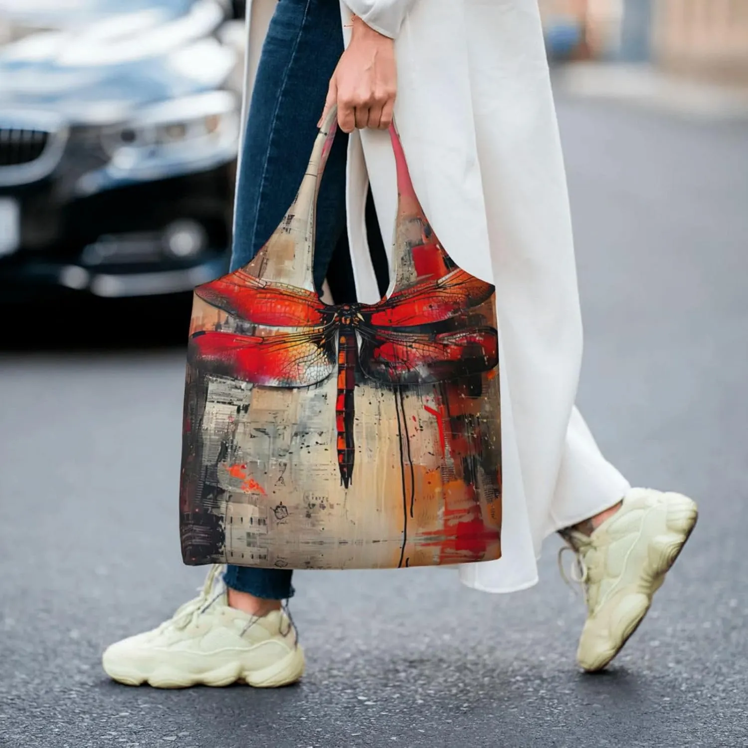 Deer Canvas Bag Bag Handbag Eco-Friendly Reusable Groceryshopping Bags For Women Girls
