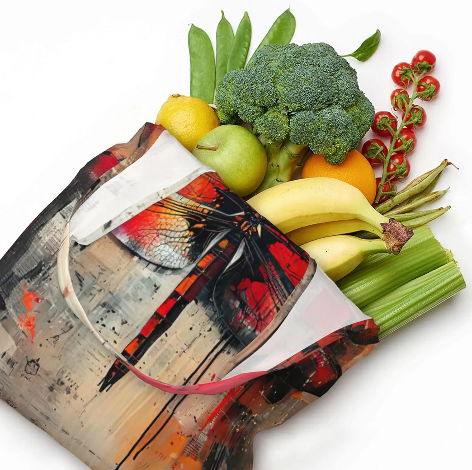 Deer Canvas Bag Bag Handbag Eco-Friendly Reusable Groceryshopping Bags For Women Girls