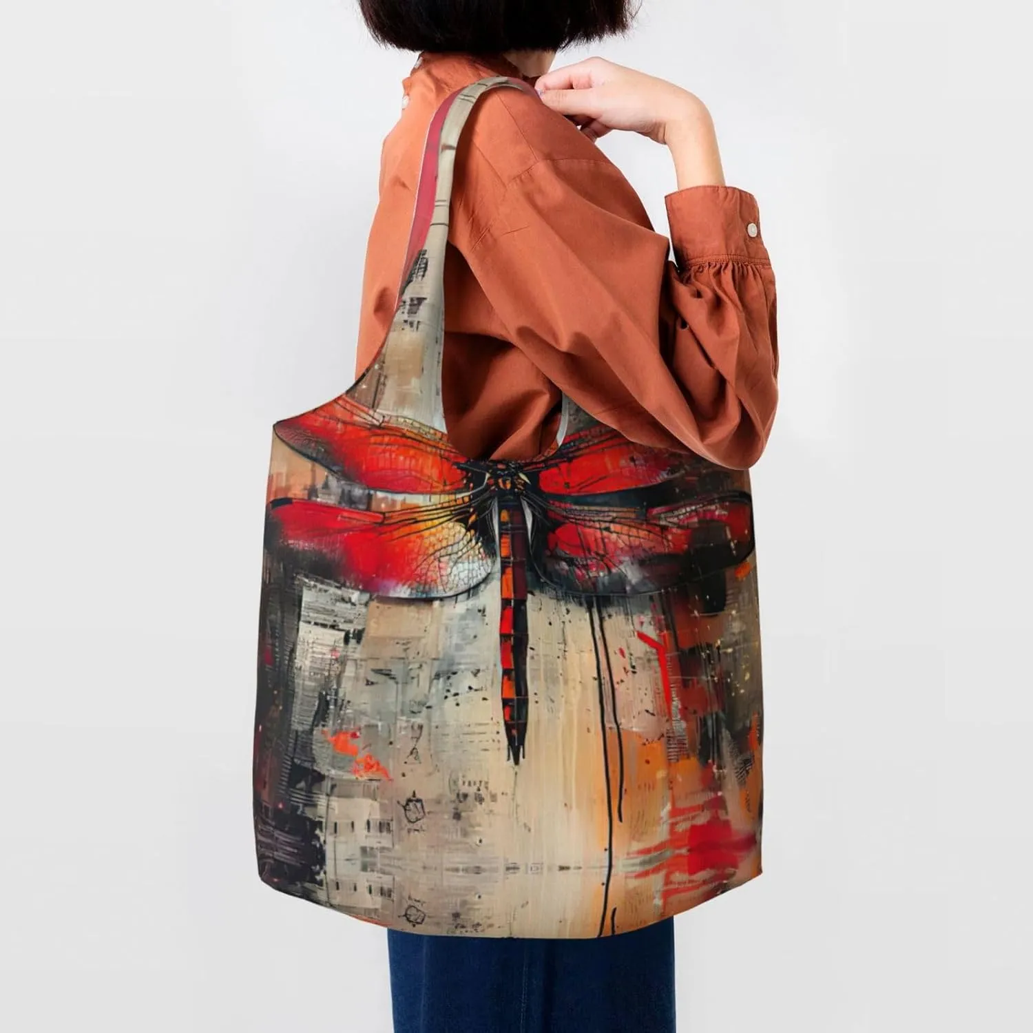 Deer Canvas Bag Bag Handbag Eco-Friendly Reusable Groceryshopping Bags For Women Girls