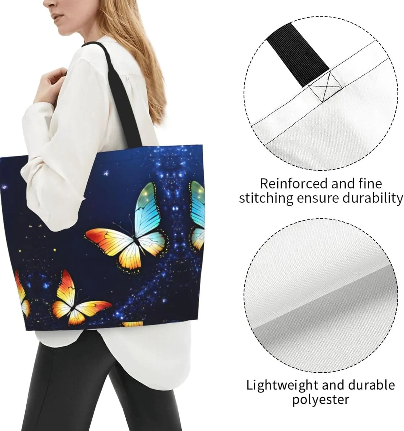 Deer Print Shoulder Bag For Women Shopping Bags Tote Bag Large Storage Handbag Grocery Bags For Travel Work