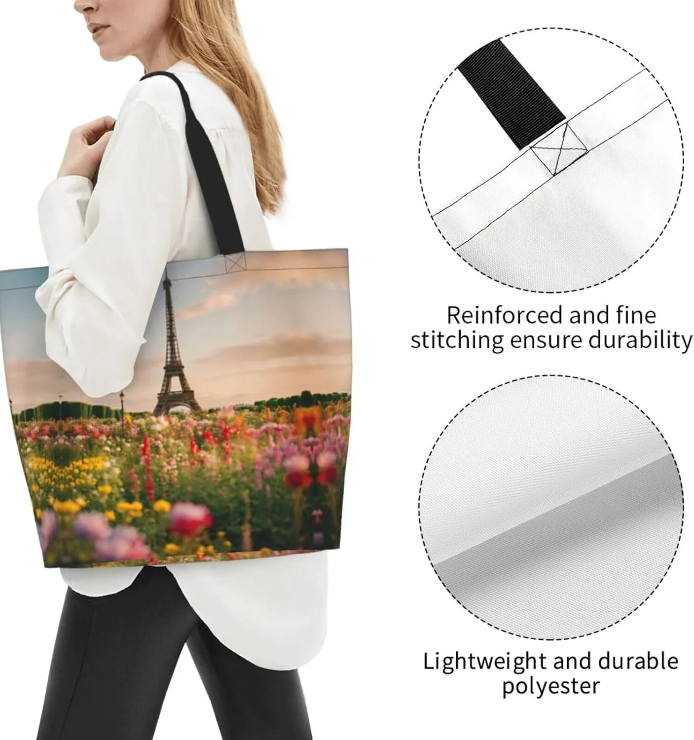 Deer Print Shoulder Bag For Women Shopping Bags Tote Bag Large Storage Handbag Grocery Bags For Travel Work