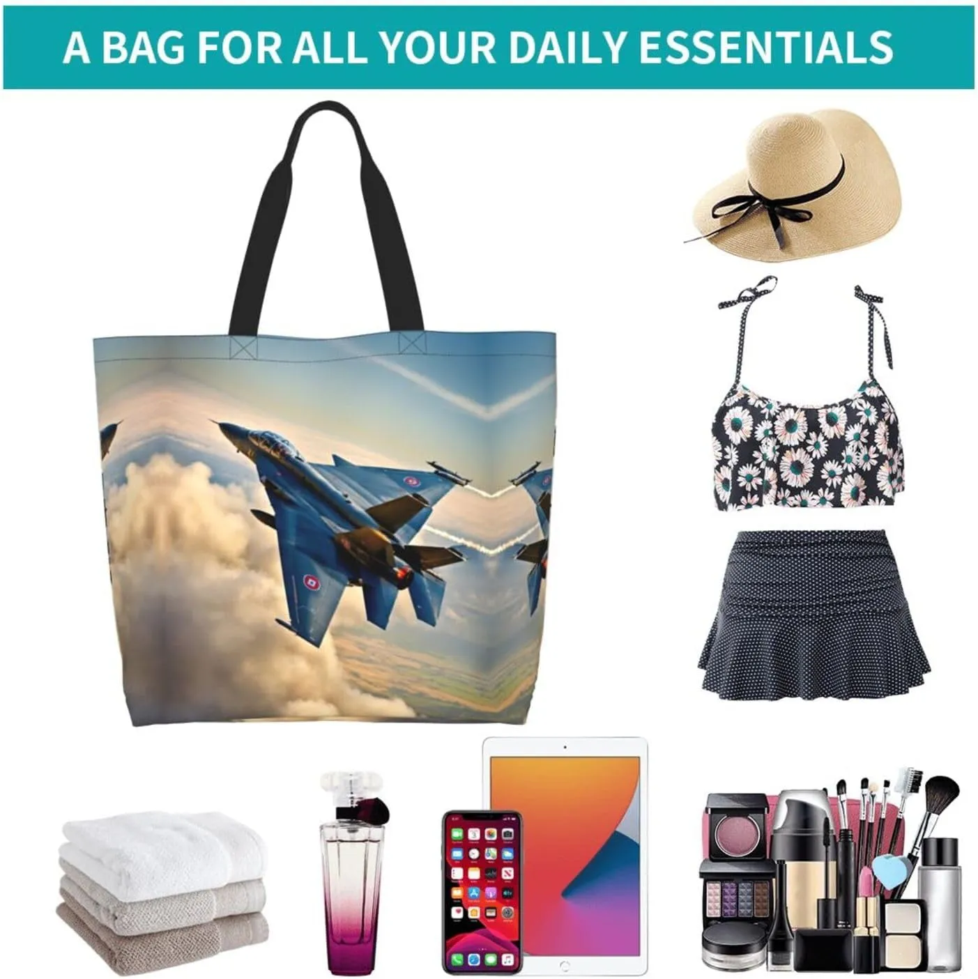 Deer Print Shoulder Bag For Women Shopping Bags Tote Bag Large Storage Handbag Grocery Bags For Travel Work