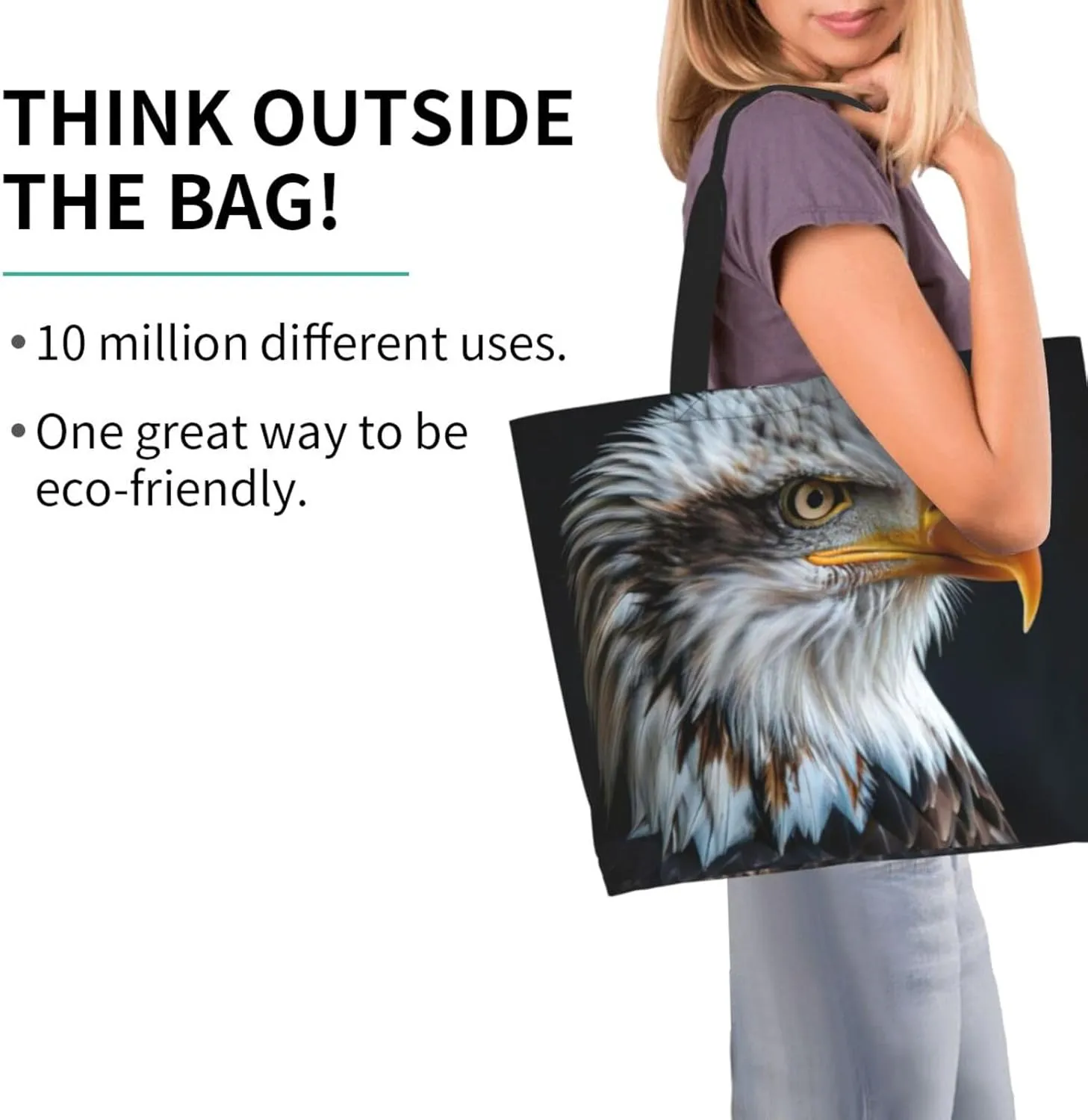 Deer Print Shoulder Bag For Women Shopping Bags Tote Bag Large Storage Handbag Grocery Bags For Travel Work