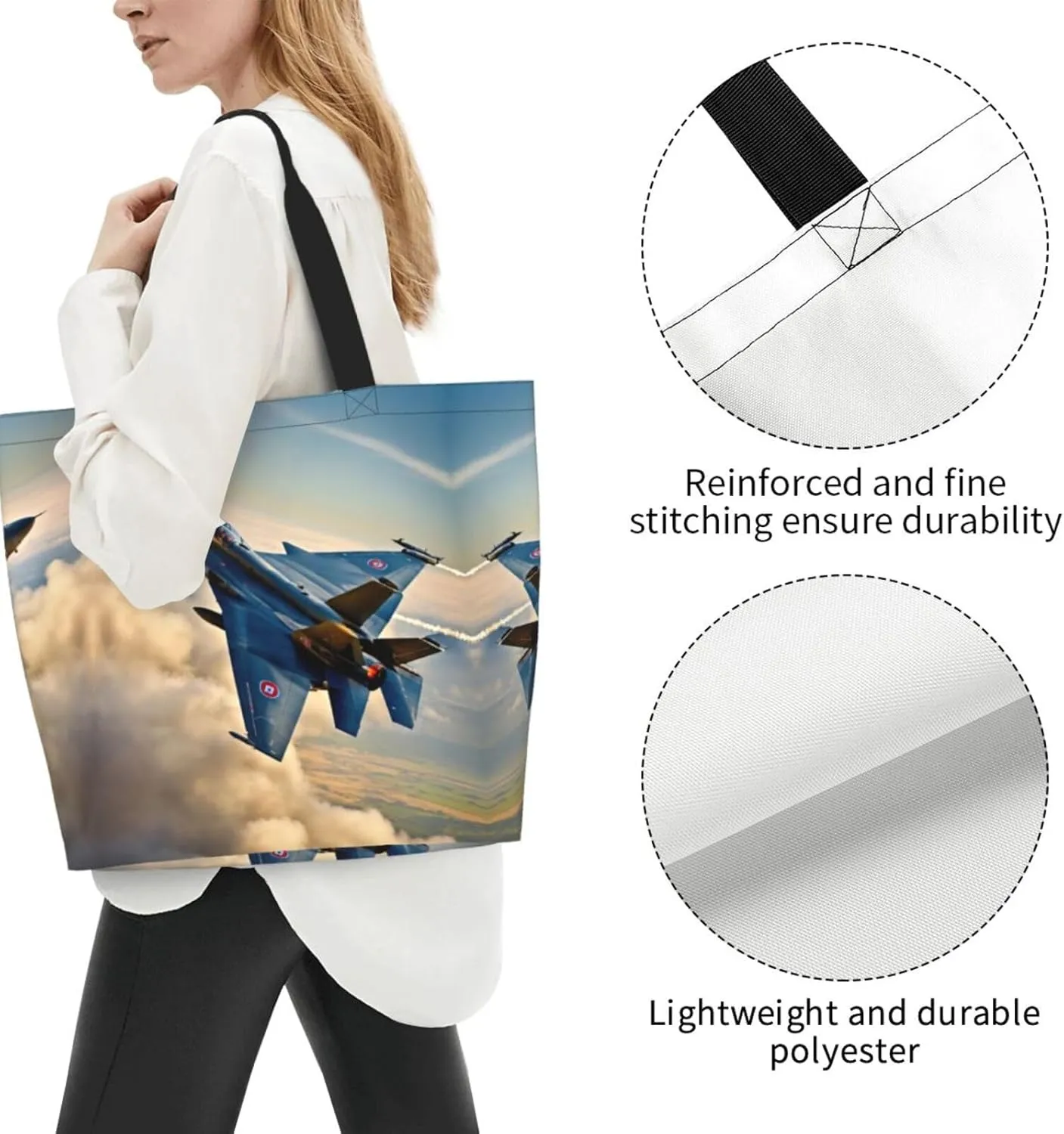 Deer Print Shoulder Bag For Women Shopping Bags Tote Bag Large Storage Handbag Grocery Bags For Travel Work