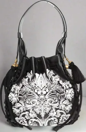 Dior Black And White Lambskin Shoulder Bag