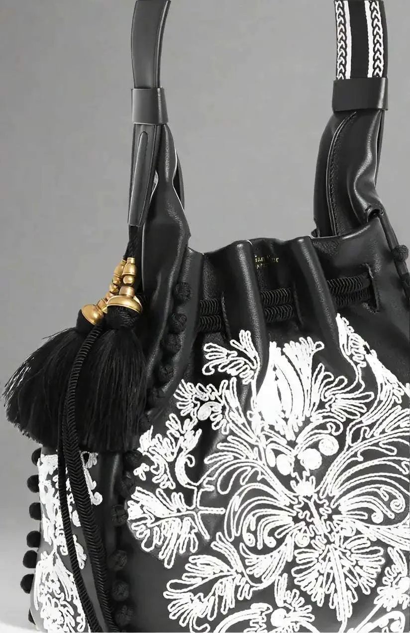 Dior Black And White Lambskin Shoulder Bag