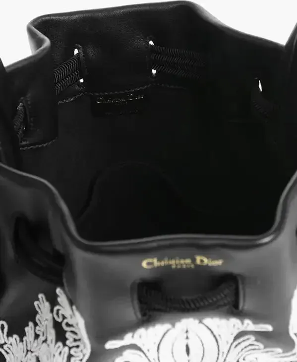 Dior Black And White Lambskin Shoulder Bag