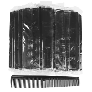 Disposable Combs Individually Wrapped, Sturdy Combs in Bulk, 100 Pack Combs Bulk, Double Tooth Hair Pocket Comb, Bulk Combs for Homeless, Charity, Care Pack Black