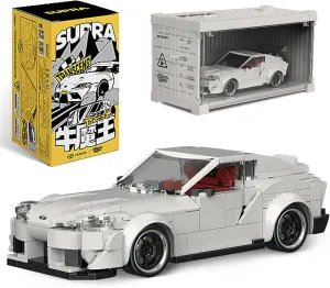 dOMOb Toyota Supra Car Building Kit – 367 pcs Building Blocks Set w/Container Display Box – Modular Scale 1:32 Model – Bricks Toy for Kids & Adults 8  – for Boys, Hobbyist, Collector