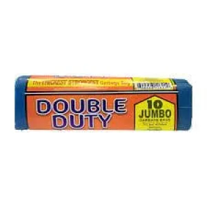 Double Duty Garbage Bag Jumbo -  is the ultimate high density, dual-purpose bag that’s ideal for solving problems from your toughest waste disposal tasks to carrying or storing your heavy loads - 60945612622
