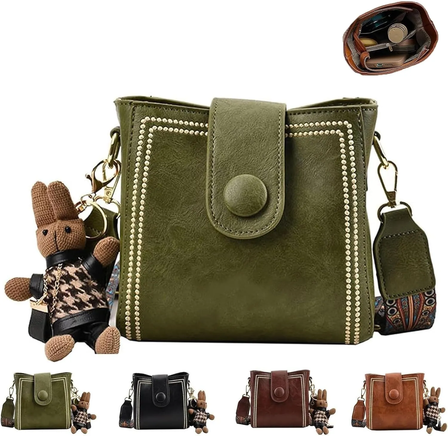 Dragentle Vintage Fashion Bag, Vintage Fashion Cowhide Bag with Adjustable Wider Shoulder Strap, Crossbody Bags for Women