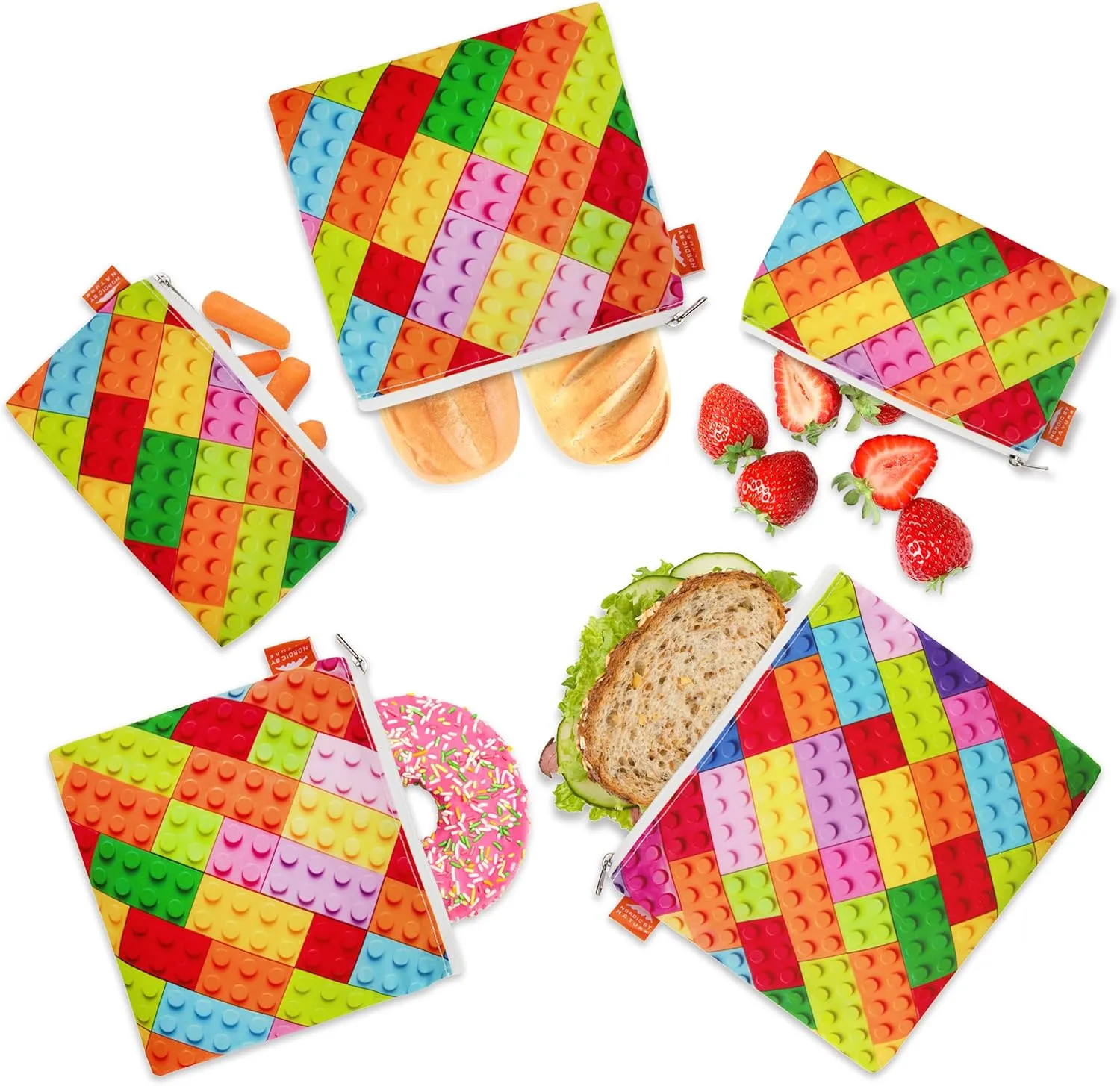 Dual Layer Reusable Sandwich Bags - Color Blocks