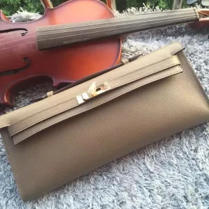 Durable Handcrafted Cut Clutch Hermes Kelly Spring promotion Etain
