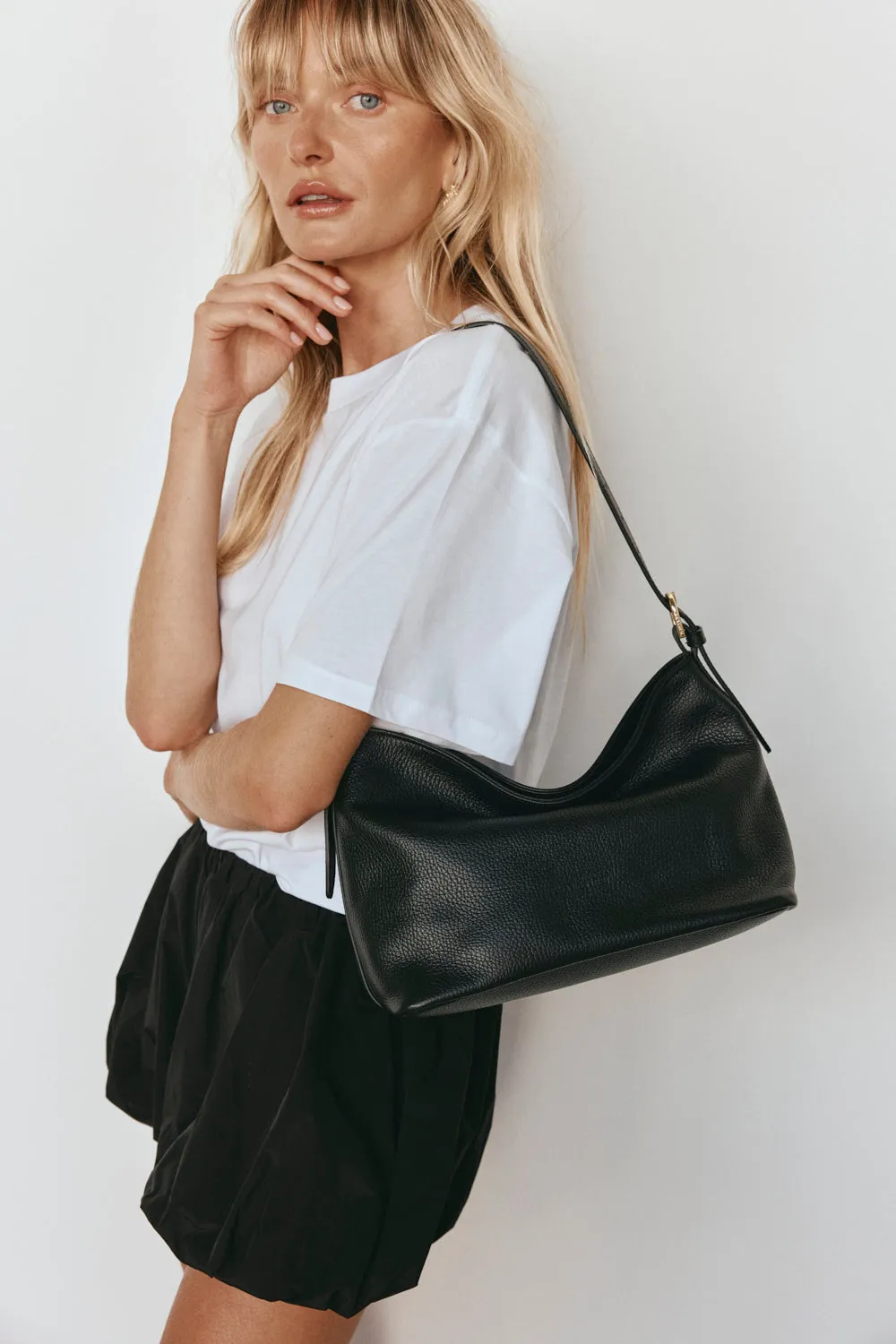 Eden Shoulder Bag - Black Leather