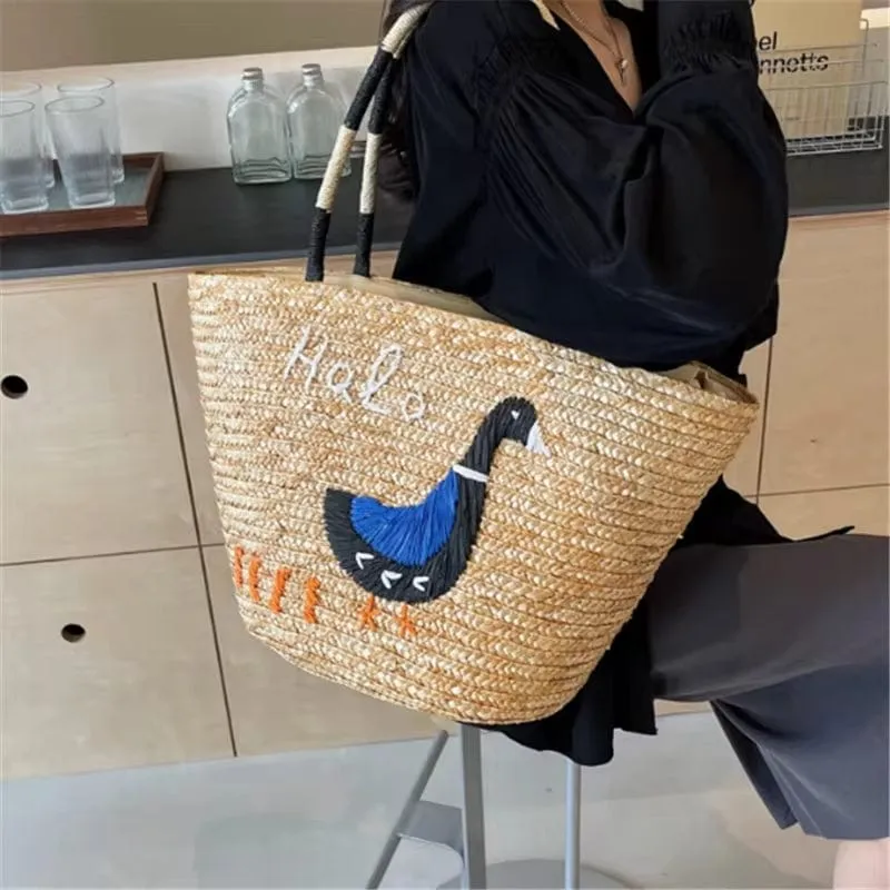 Embroidered Straw Bags