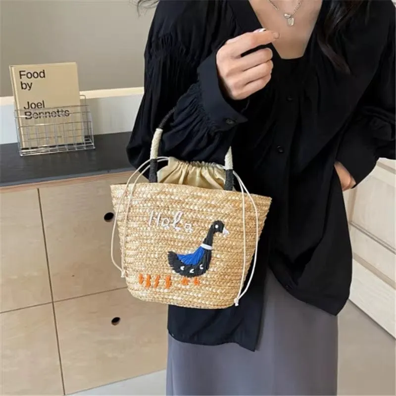 Embroidered Straw Bags