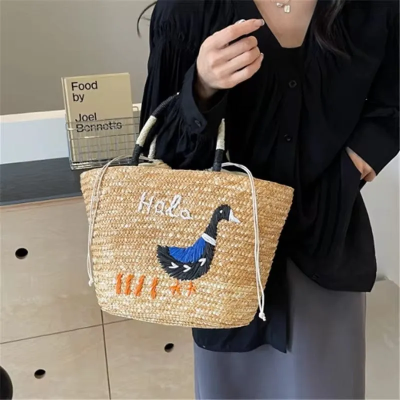 Embroidered Straw Bags