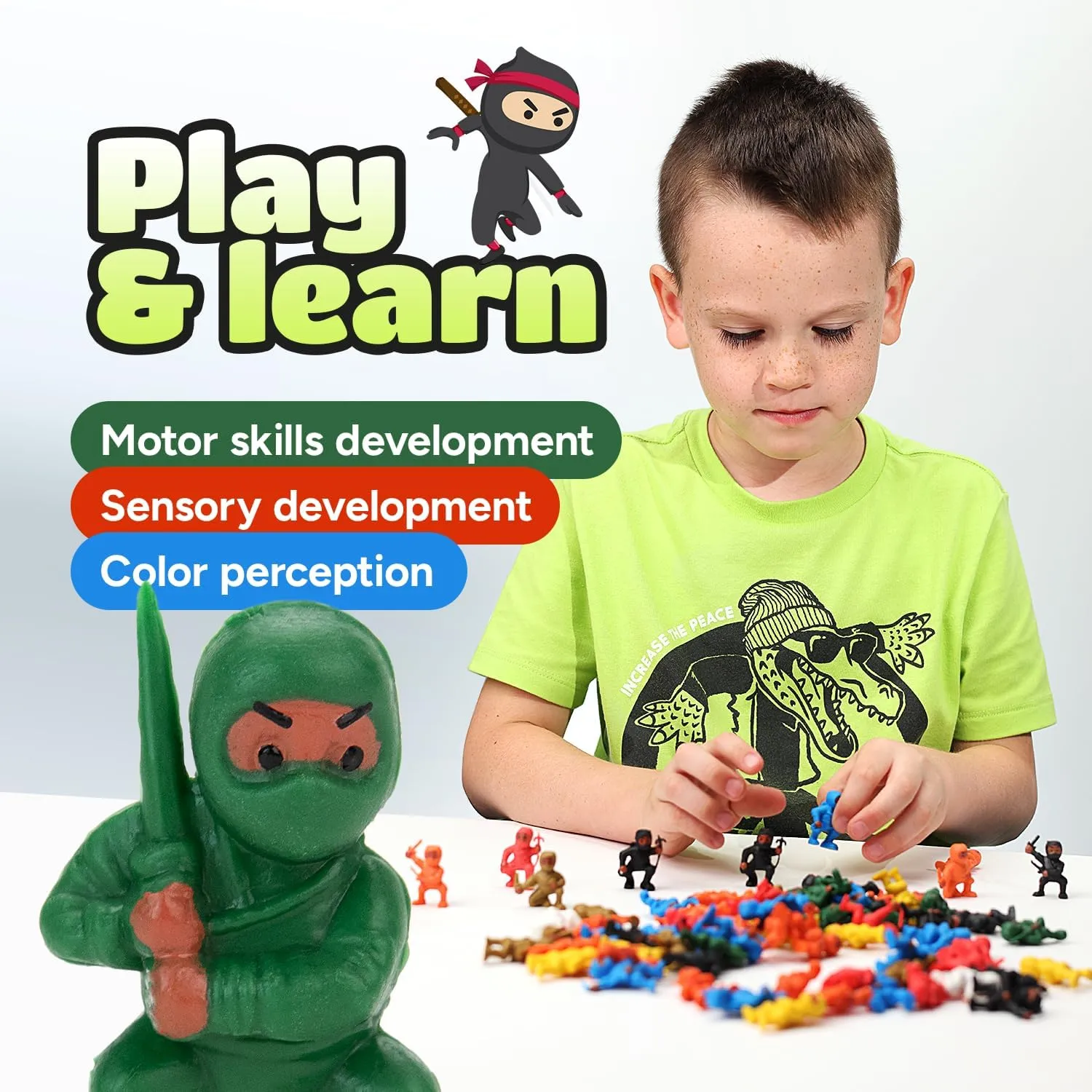 Entervending Mini Ninja Gaming Action Figures - Ninja Party Supplies - Ninja Kids Party Favor and Birthday Gift - Ninja Accessories - Kids Toys Bulk - Ninja Birthday Cake Topper - 100pcs