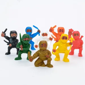 Entervending Mini Ninja Gaming Action Figures - Ninja Party Supplies - Ninja Kids Party Favor and Birthday Gift - Ninja Accessories - Kids Toys Bulk - Ninja Birthday Cake Topper - 100pcs