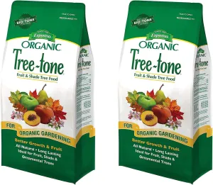 Espoma Organic Tree-Tone 6-3-2 Natural & Organic Fertilizer and Plant Food; 4 lb. Bag; Organic Fertilizer for All Trees. Use for Fruit Trees Like Peach & Apple Trees and All Shade Trees - Pack of 2