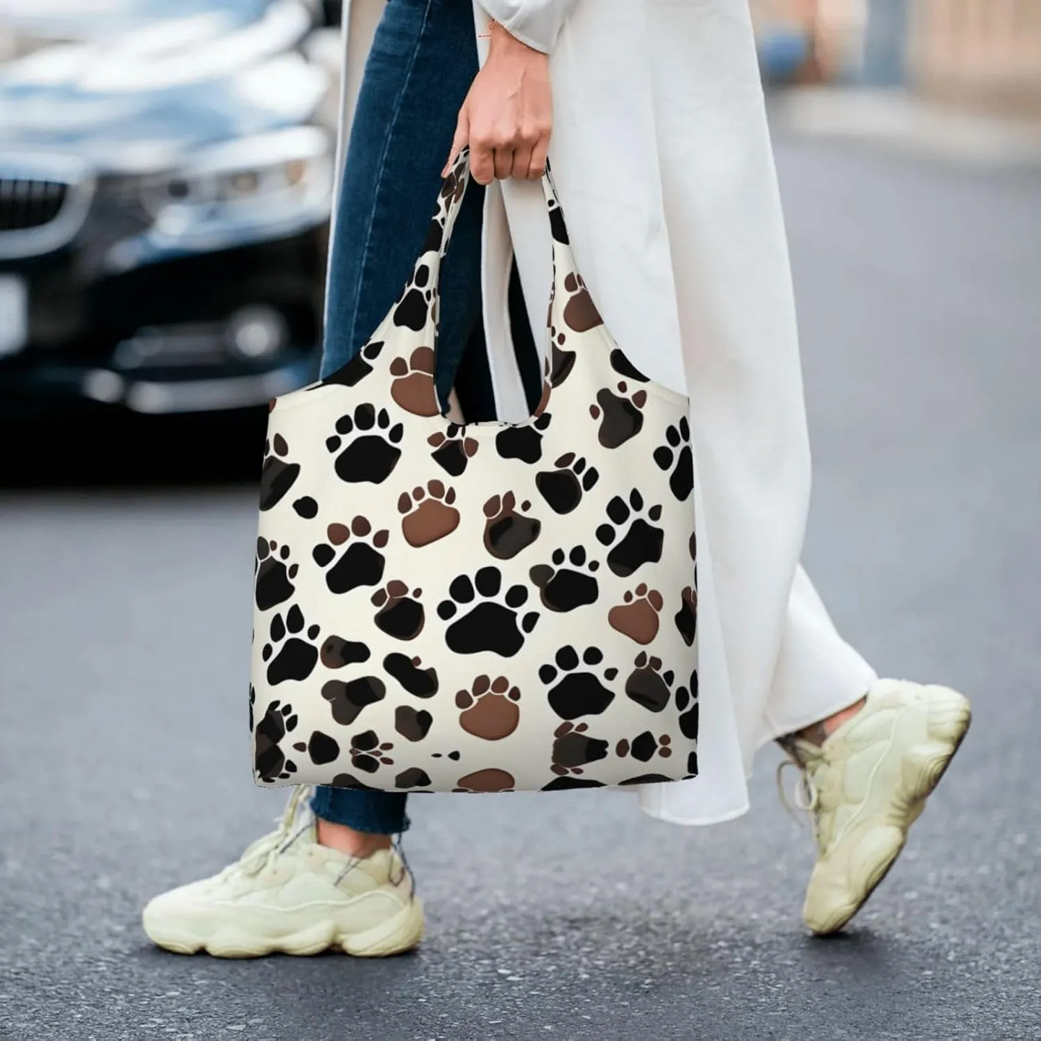 Explosion Burst Red Black Canvas Bag Bag Handbag Eco-Friendly Reusable Groceryshopping Bags For Women Girls