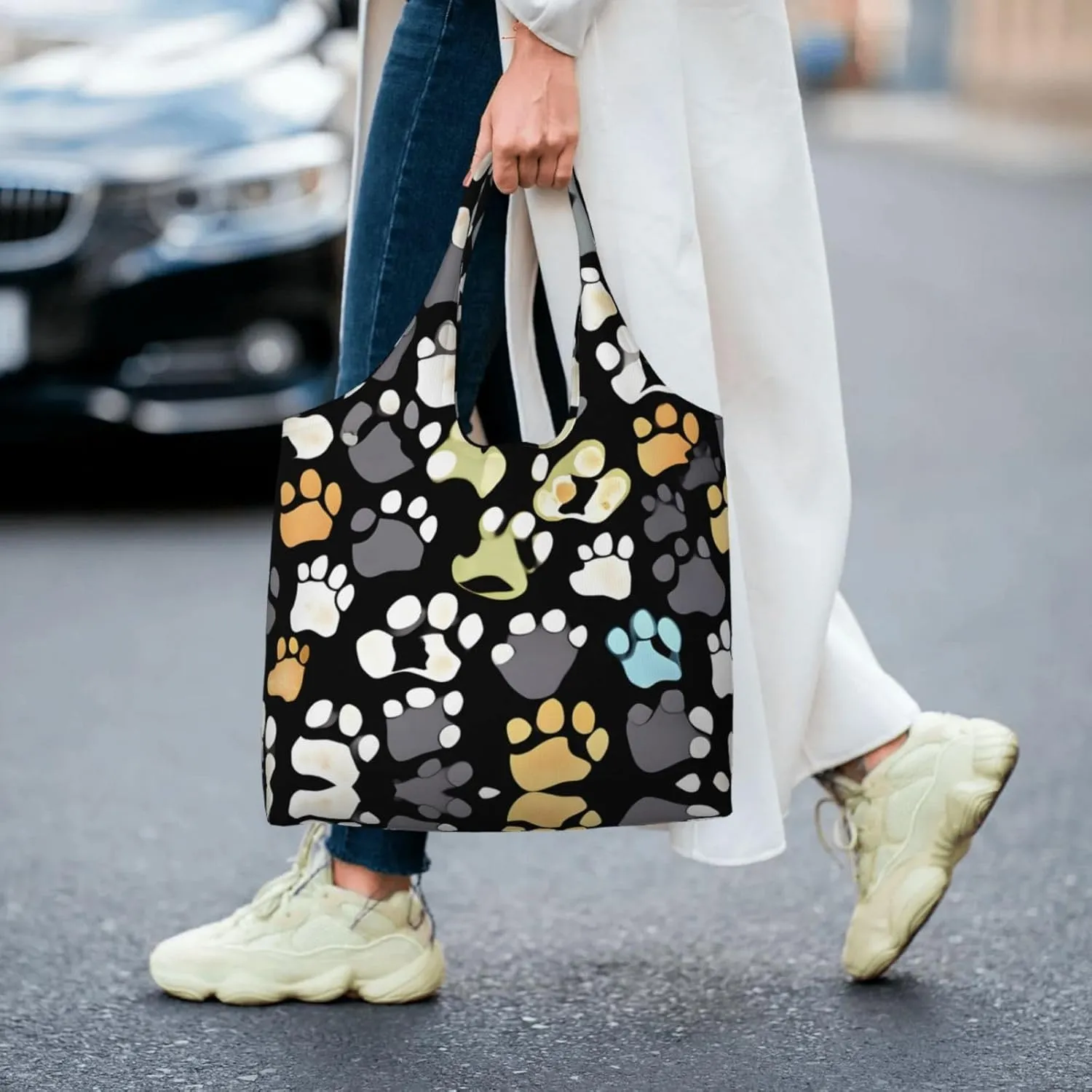 Explosion Burst Red Black Canvas Bag Bag Handbag Eco-Friendly Reusable Groceryshopping Bags For Women Girls