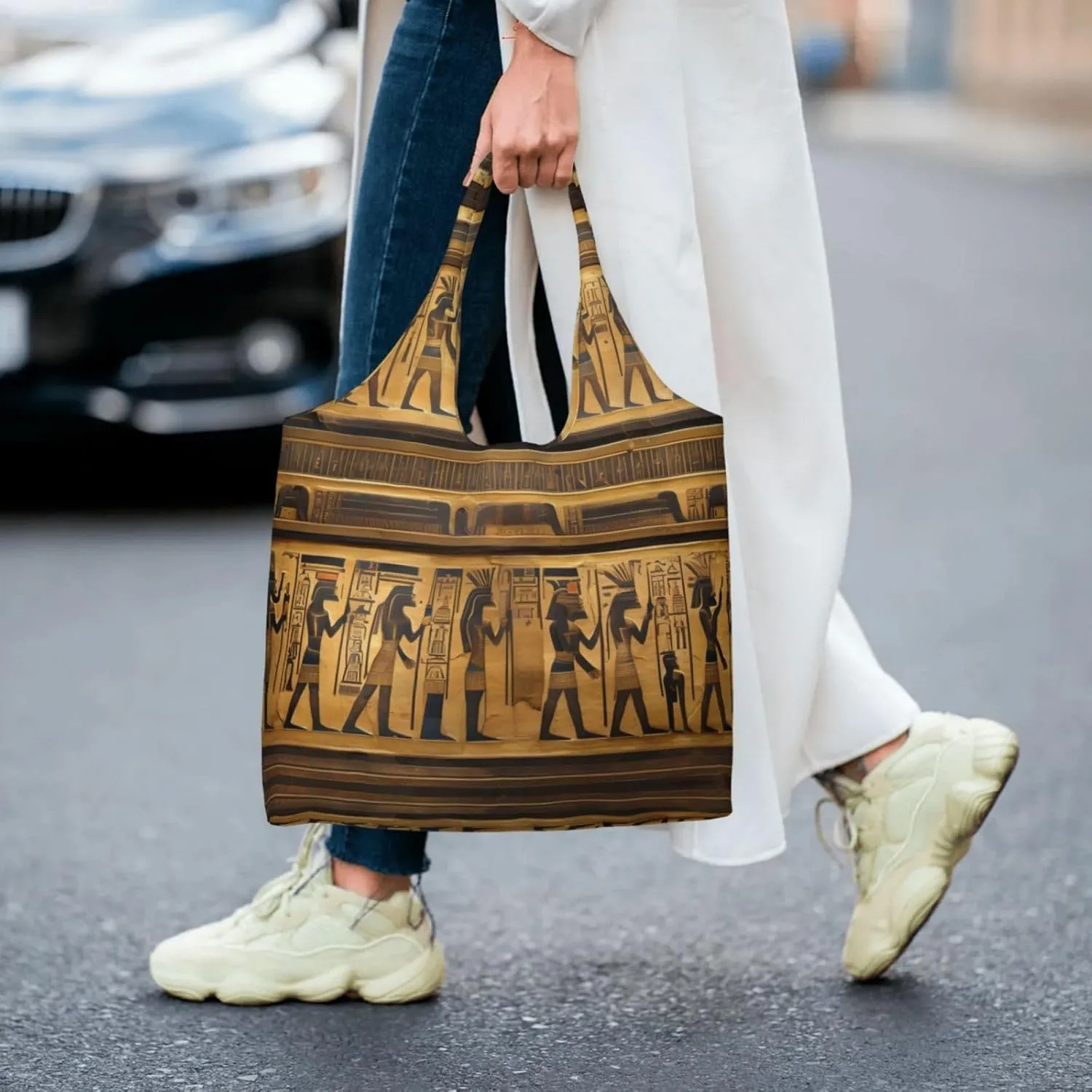 Explosion Burst Red Black Canvas Bag Bag Handbag Eco-Friendly Reusable Groceryshopping Bags For Women Girls