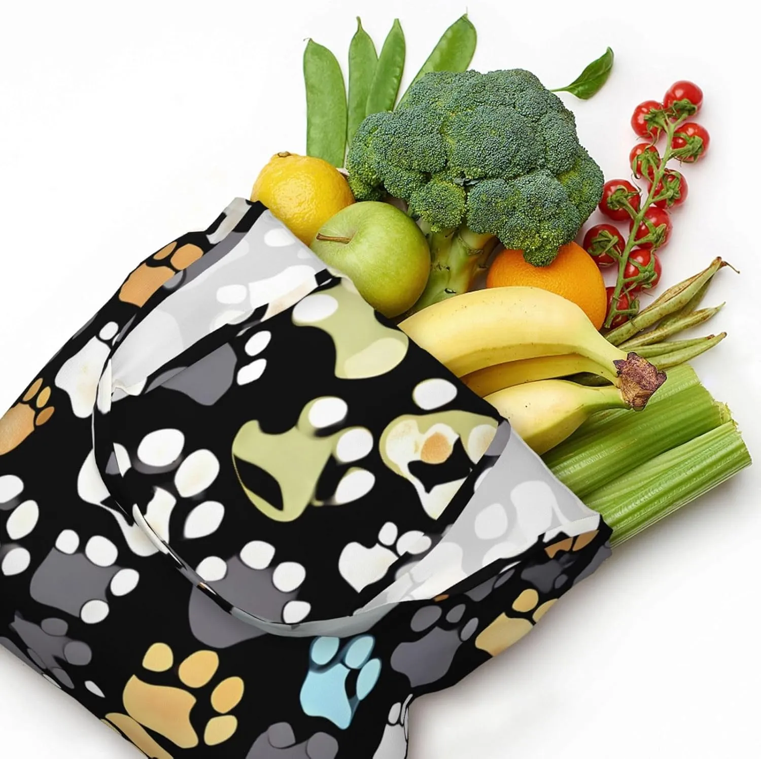 Explosion Burst Red Black Canvas Bag Bag Handbag Eco-Friendly Reusable Groceryshopping Bags For Women Girls