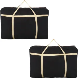 Extra Large Moving Bags,Oversized Moving Supplies Storage Bags,Space Saver Totes,Heavy Duty Packing Bag with Sturdy Zippers and Strong Handles,Moving Boxes Alternativ (Black,2Pack)