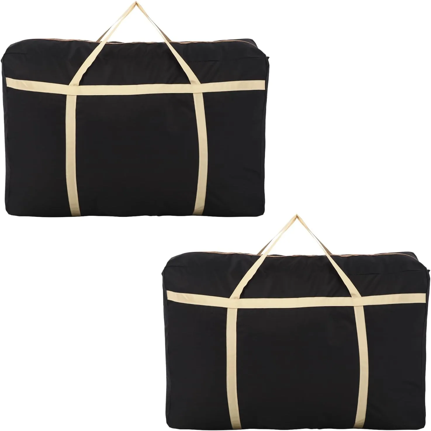 Extra Large Moving Bags,Oversized Moving Supplies Storage Bags,Space Saver Totes,Heavy Duty Packing Bag with Sturdy Zippers and Strong Handles,Moving Boxes Alternativ (Black,2Pack)